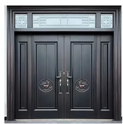 

Luxury Modern Main Gate With Customized Colors Aluminum Alloy Material Finished Surface Manual Opening-Two Door Design