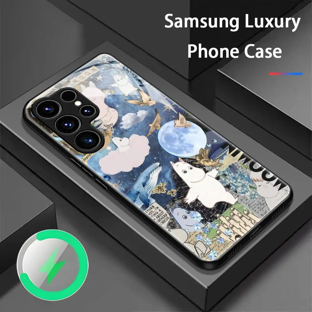Funda de teléfono Tove Jansson MooMin para Samsung S26 S25 S24 S23 S22 S21 S20 Plus, funda magnética de cristal Ultra