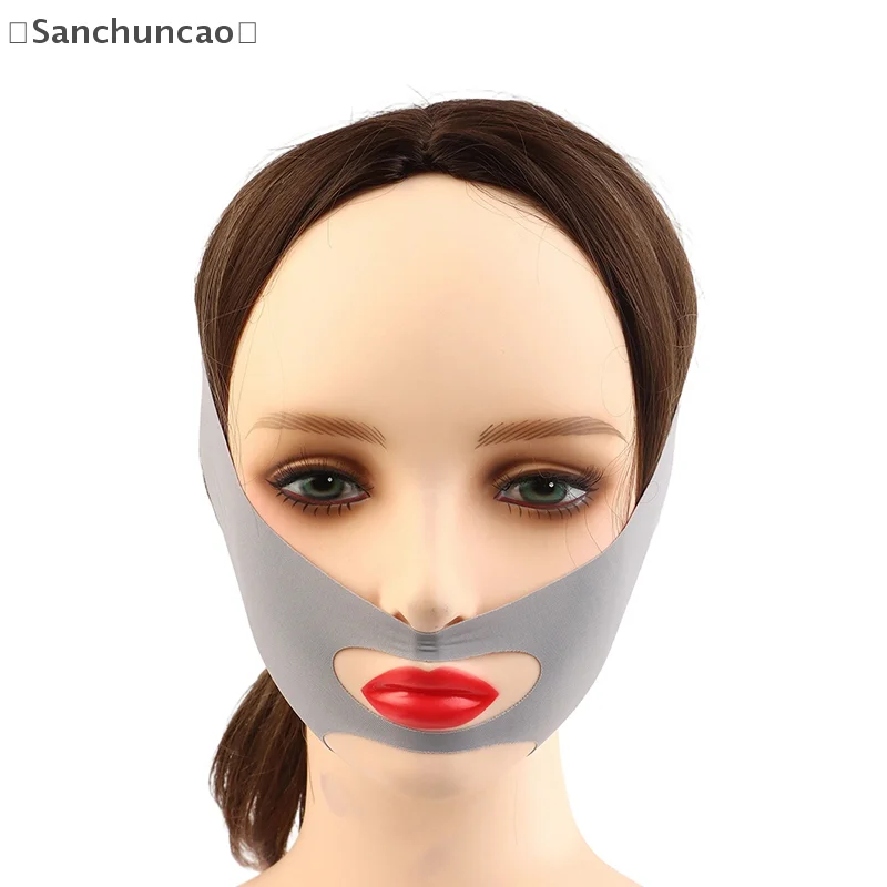 통기성 V 모양의 마스크 스트랩 이중 턱 감속기 페이스 슬리밍 붕대 페이스 리프팅 벨트 더블 데크 강화제 슬림 스트랩