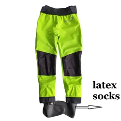 Unisex pants with latex socks, waterproof, canoeing, paddle sailing, kayaking, sea kayak, water rafting