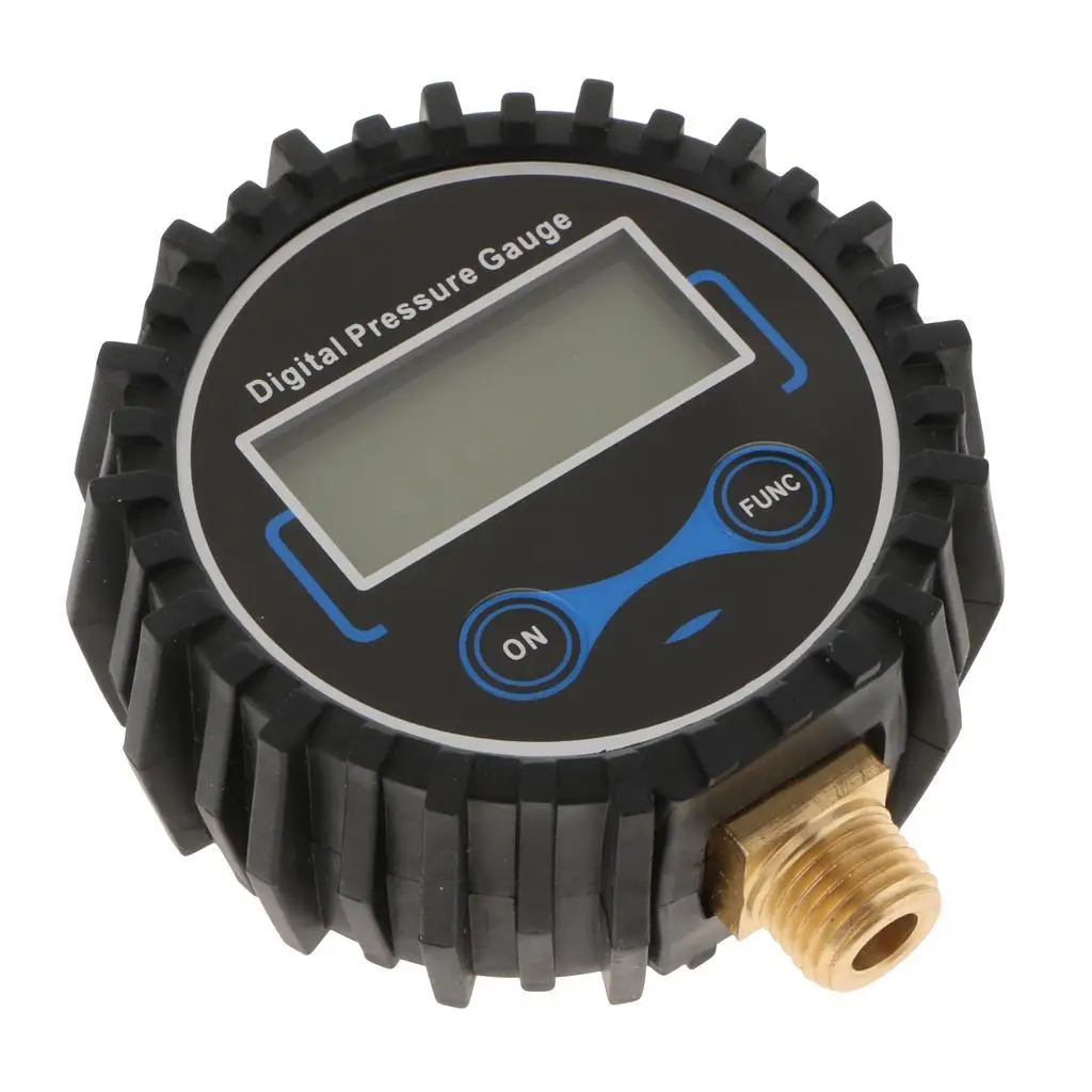 200PSI Digital Tire Inflator Pressure Gauge Quick Connector Plug Black