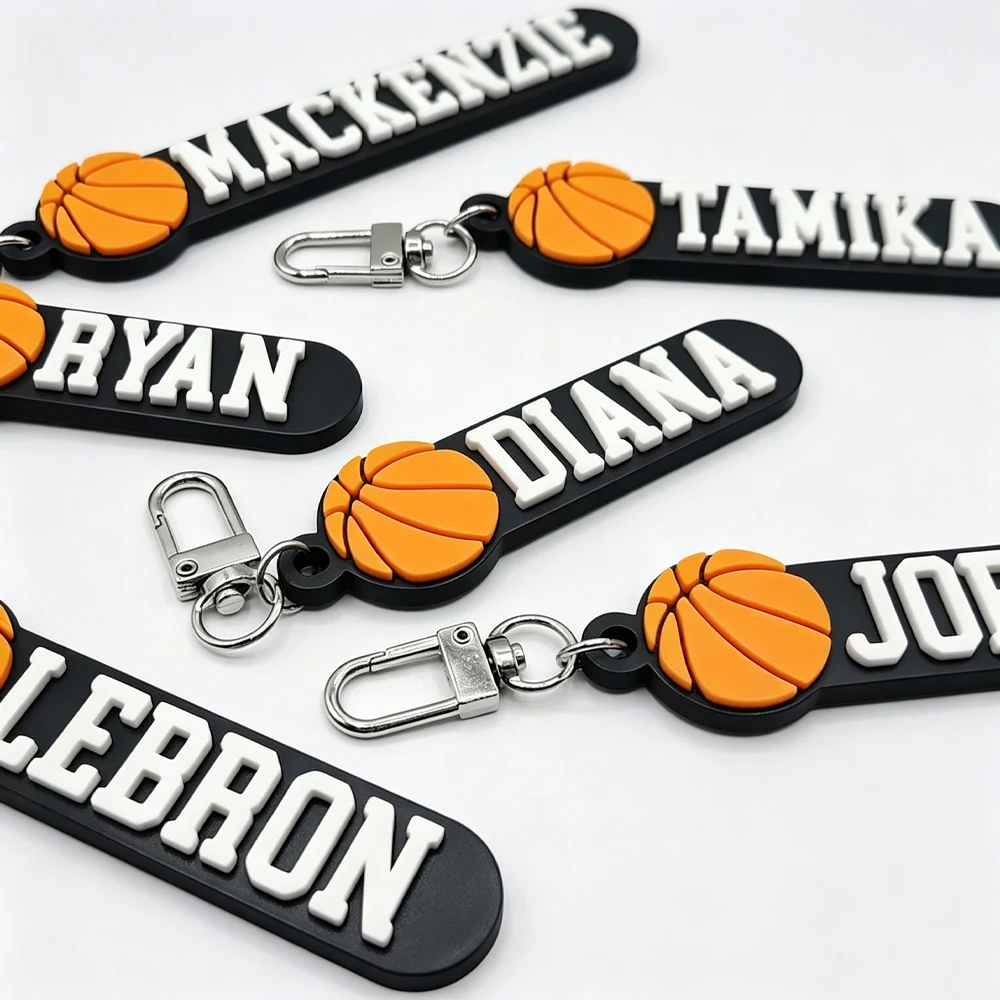 Customized Basketball Star Keychains Custom Basketball Team Pendant Keychain Acrylic Custom Name Keychain Basketball Match