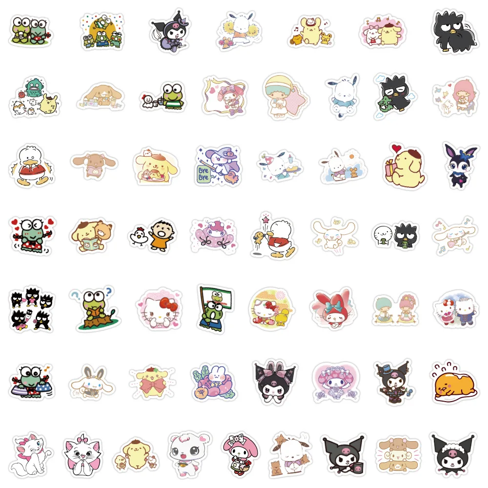 100/200/300 Stück Kawaii Sanrio Kuromi Melody Hello Kitty Aufkleber Laptop Handy Gepäck Wasserdichte Cartoon-Sticker Aufkleber – Detail 9