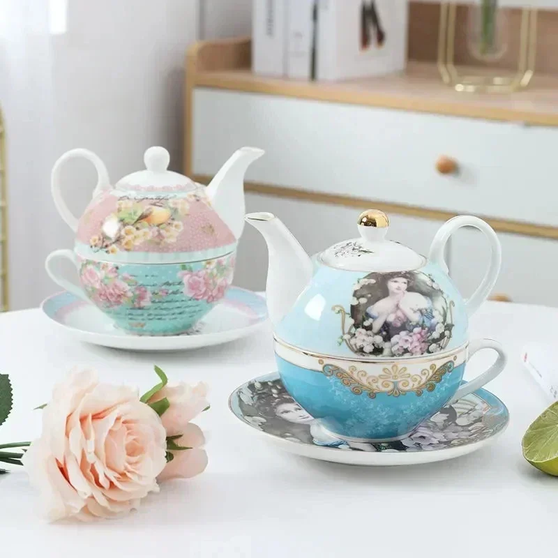 

Bone China Teapot 250ML With cup Tea pot Set High Grade Porcelain Kettle Large capacity Teapot for Wedding Gift