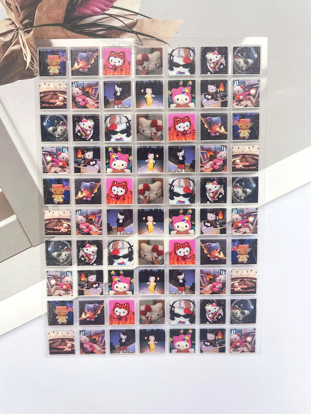 

Мини ПВХ милый Hellokitty Pixel Art Стиль плакат товары наклейки дизайн ногтей Diy ноутбук телефон гитара Ccd чехол граффити наклейки подарки