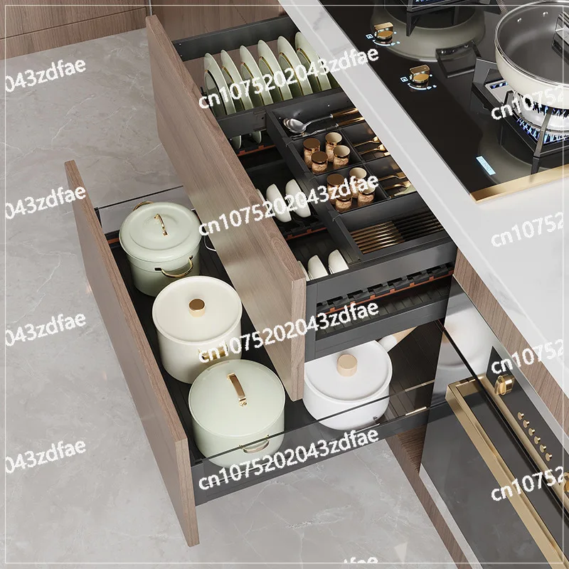 Kitchen Cabinets, Baskets, Drawers, Three-layer Aluminum Alloy Suction Cups, Plates, Shelves, Storage Baskets, Buffering Damping