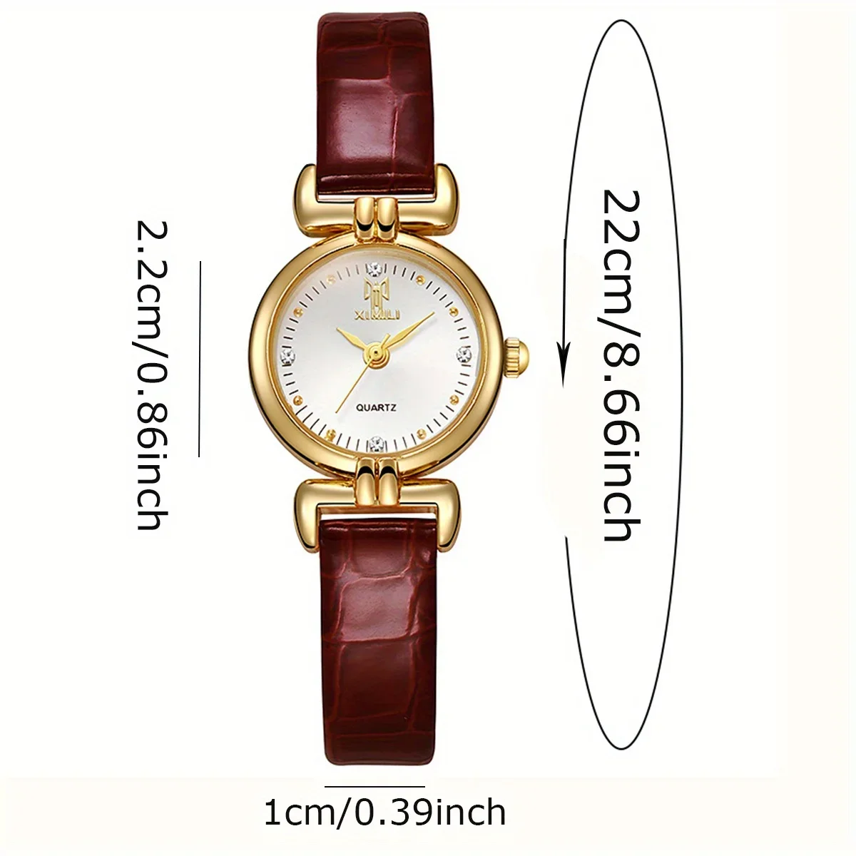 قطعة واحدة من ساعة كوارتز الماسية المدمجة والبسيطة للسيدات على الموضة تضيء الوقت