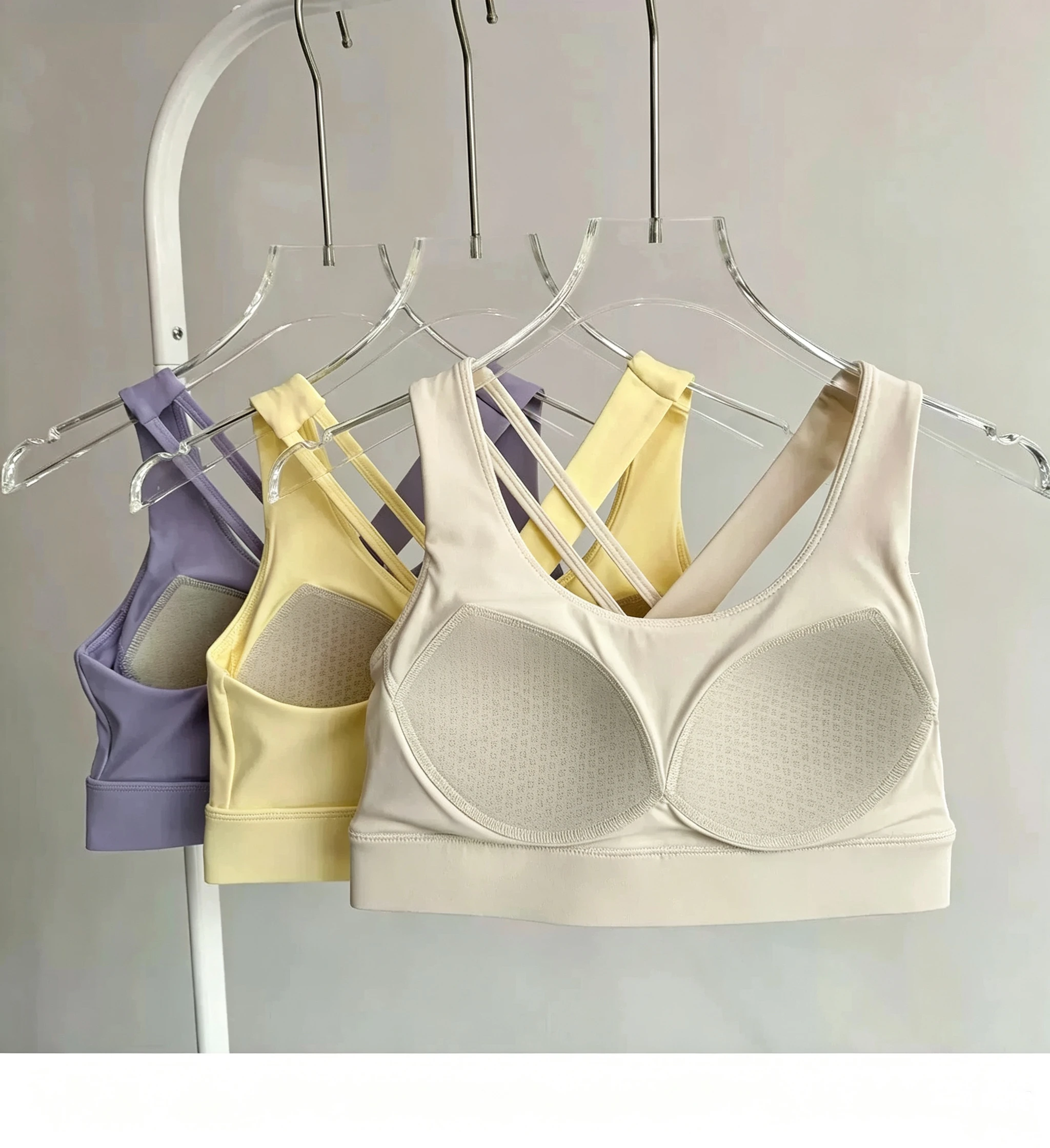 Stoßfester Sport-BH für Damen, einteiliges Racerback-Tanktop mit verstellbaren Haken, professioneller BH für Laufen, Yoga, Training und Fitness – Detail 18