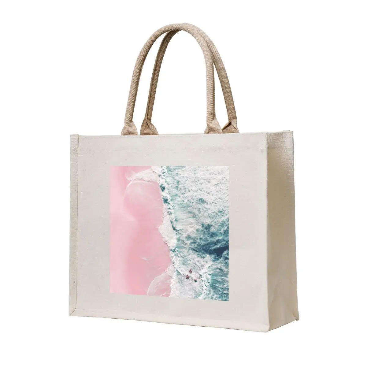 

Sea of Love - Pink Sandy Beach - Ocean Sea Crashing Waves photography by Ingrid Beddoes Tote Bag Gift bag Big bag Candy bags