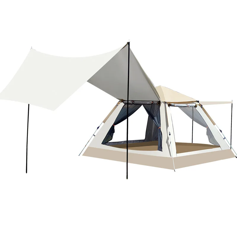 

Tent canopy 2-in-1 outdoor portable folding full set of camping equipment thickened silver-coated sun protection outdoor camping