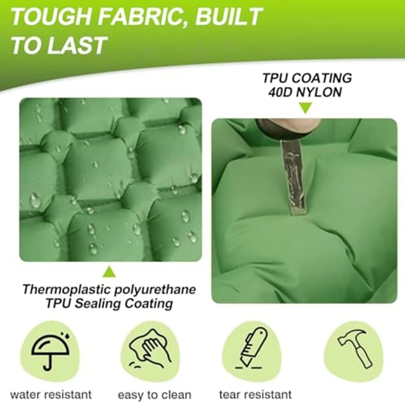 Light Weight Camping Pad With Nonslip Surfaces Quick Inflation Outdoor Air Beds