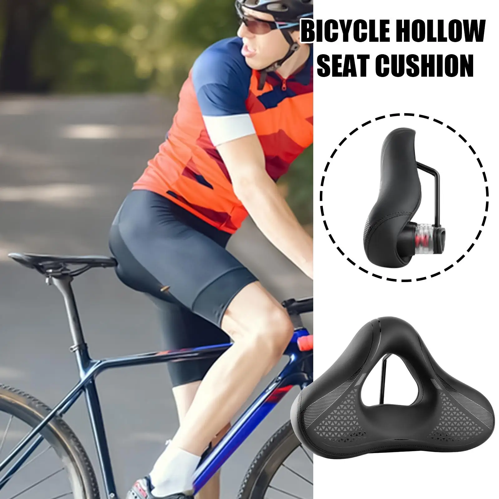 

Подушка для велосипедного сиденья, всепогодная, нескользящая, широкая, полая, подушка для велосипедного сиденья для поездок на работу, езды на дальние расстояния
