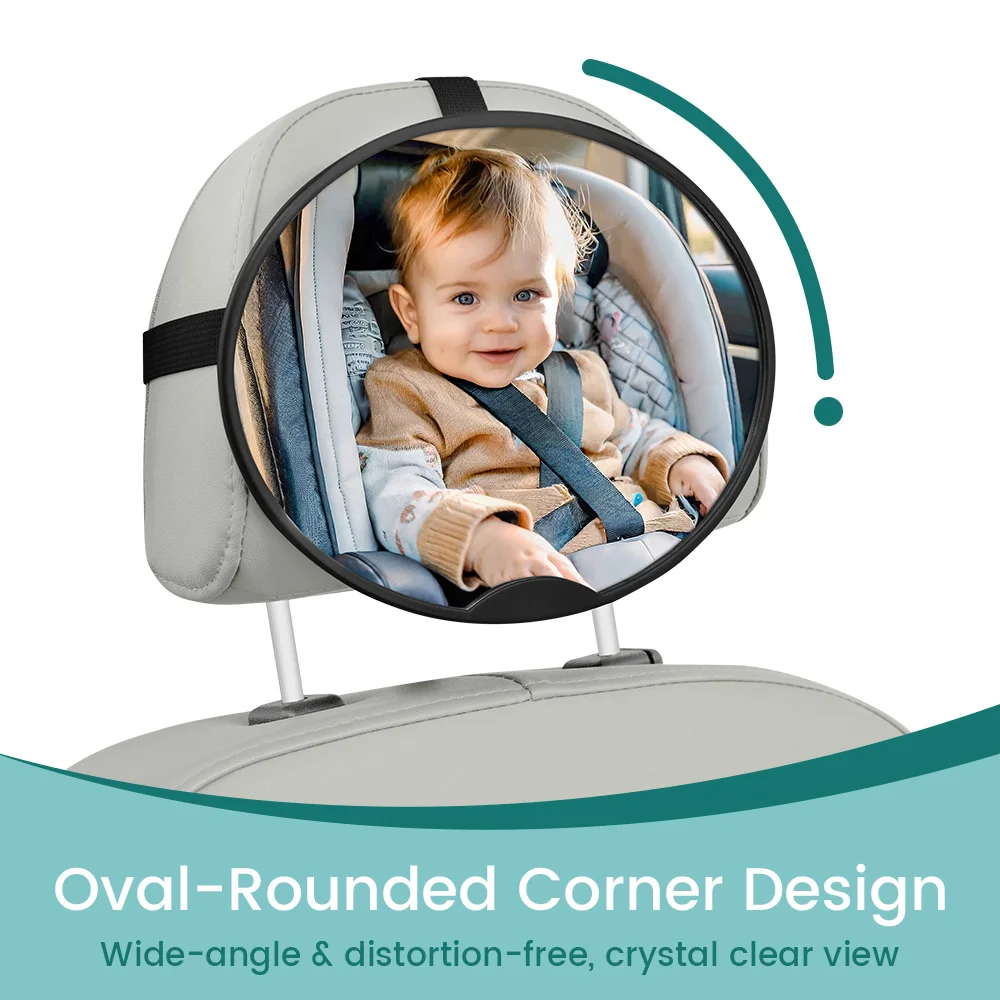 1PC Oval Baby Car Mirror for Rear Facing Infant with Wide Crystal Clear View, Car Rearview Mirror Car Baby Child Reverse Mirror