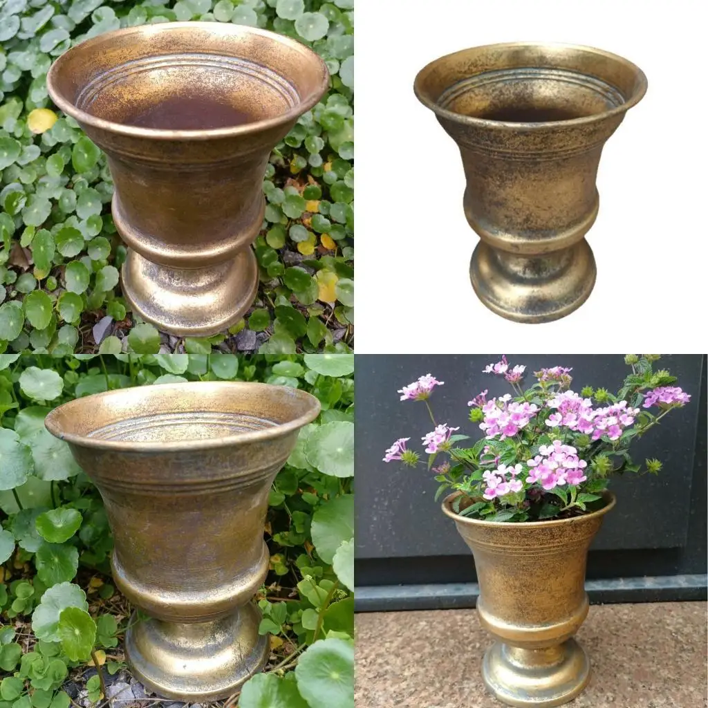 62KD Antique Iron Flower Vase Farmhouse Planter Home Decors for Housewarming Event