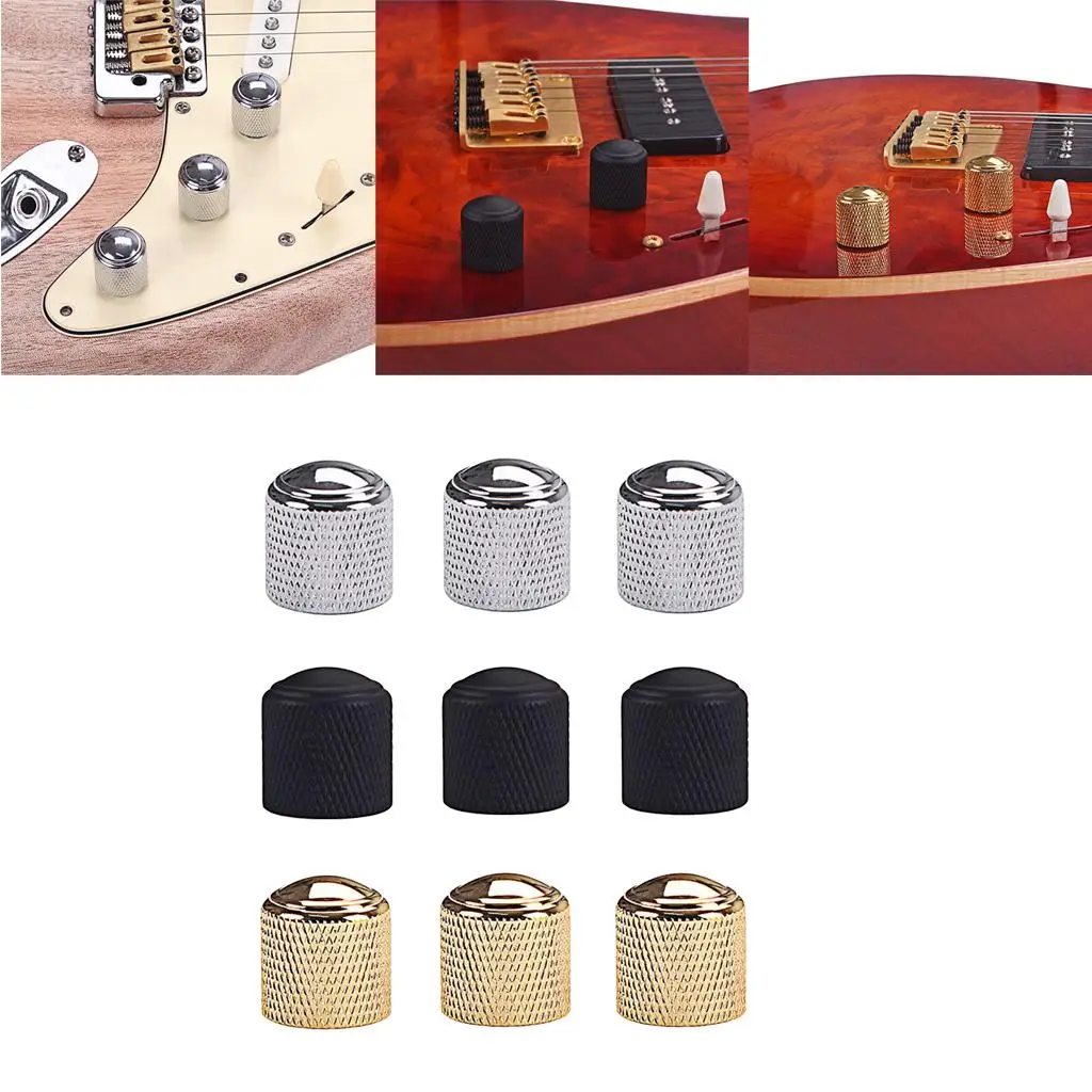 

Guitar Volume Tone Control Knob Metal Push on Potentiometer Cap Button Kit for LP TL Electric Guitar Accessories