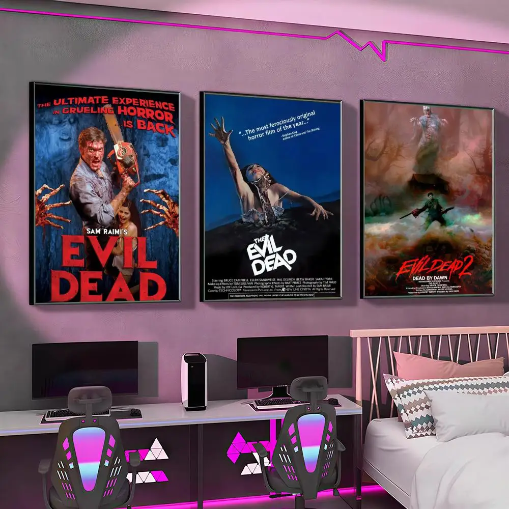 t-The Evil Dead Classic Movie Poster Versatile HD Waterproof Wall Art Self-Adhesive Decor for Any Space Ideal Gift