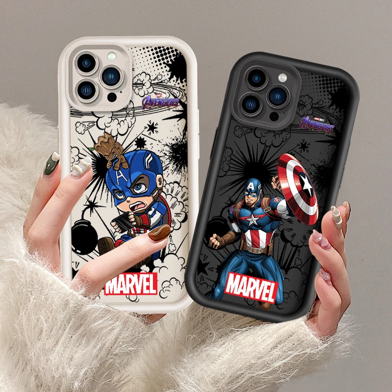 Marvel Steve Rogers Art Eye Ladder For Apple iPhone 15 14 13 12 11 XS XR X Pro Max Plus Back Phone Case