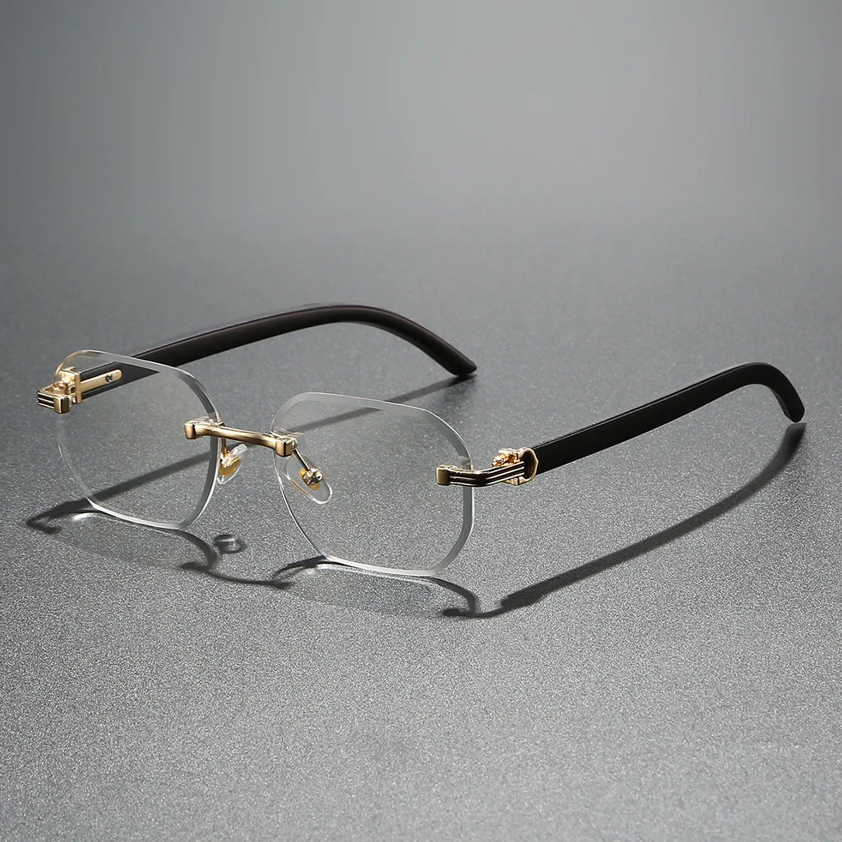 العصرية بدون شفة النظارات الشمسية للرجال النساء فرملس مستطيل إطار خشبي نظارات شمسية ظلال الرجعية الصيف السفر نظارات UV400 #5