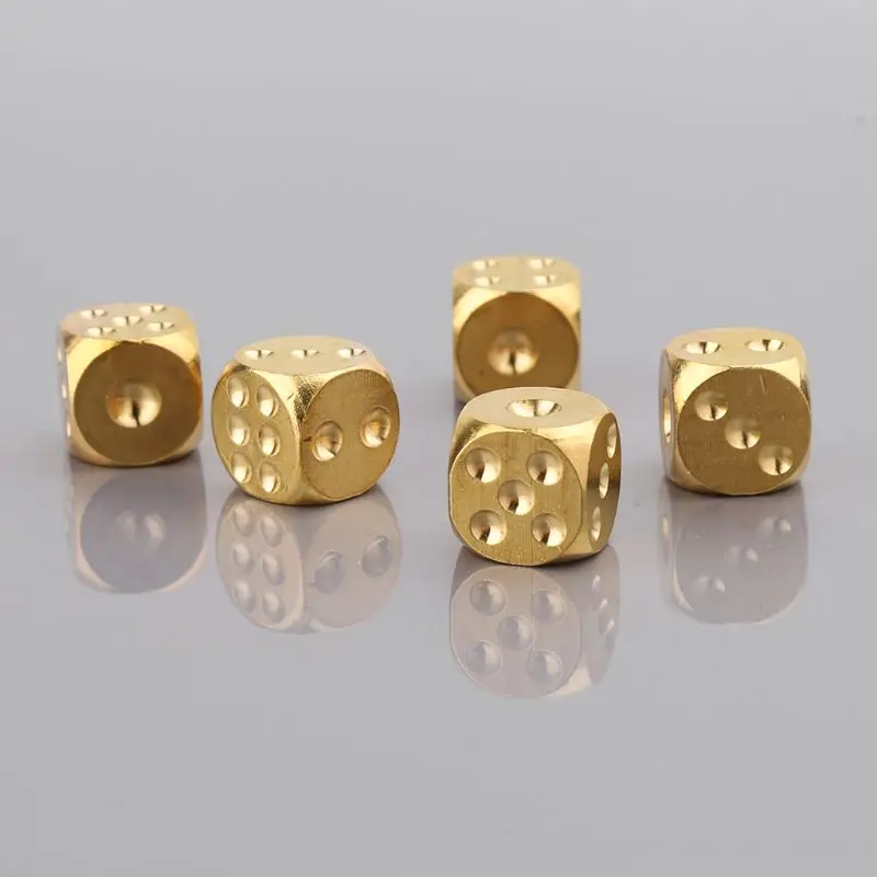 15X15X15mm 1pc Brass Dices Solid Metal Polyhedral Club Bar Dice Playing Game Tool