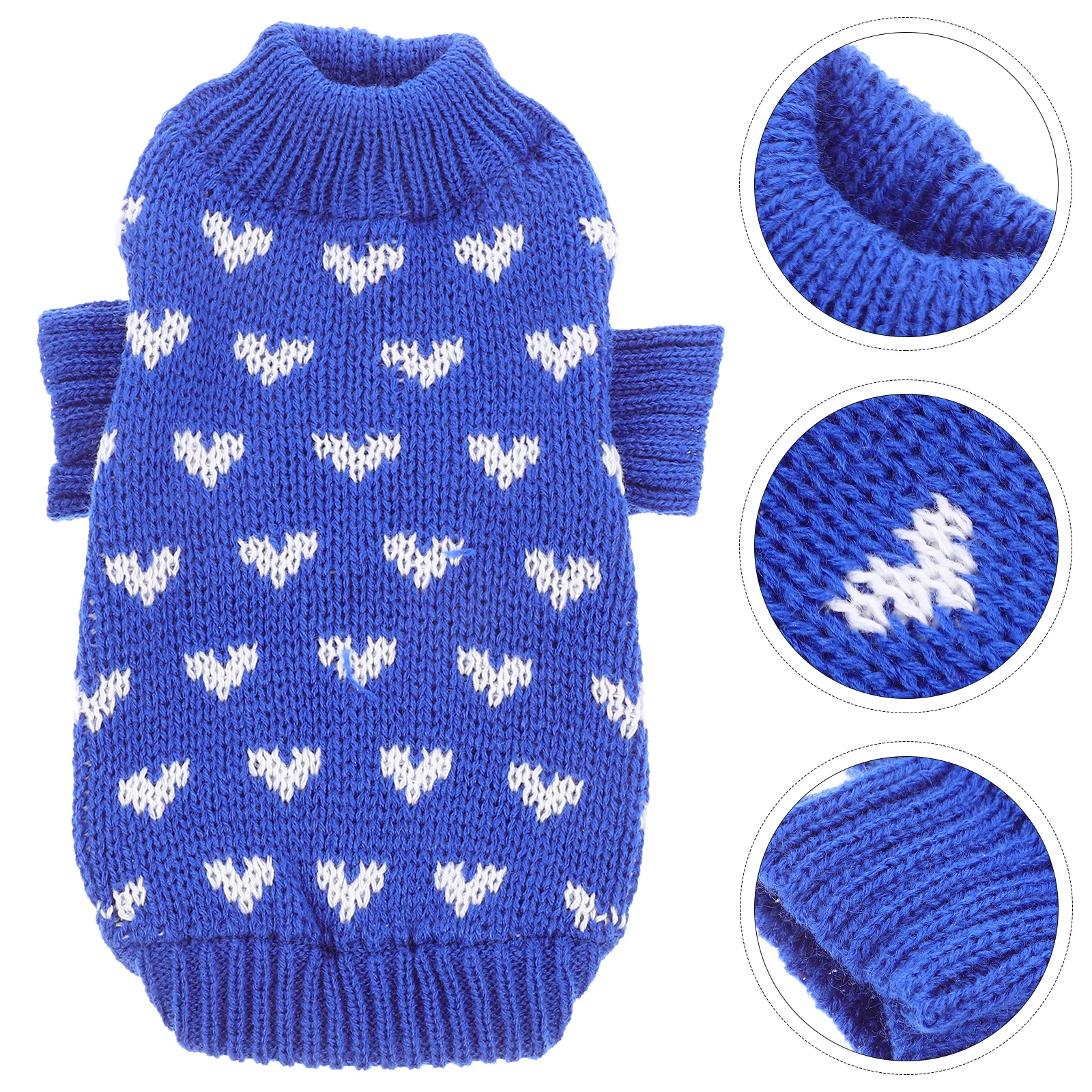 

Small Dog Knitted Sweater Xs Size Valentine Heart Pattern Warm Winter Dog Costume Breathable Comfortable Acrylic