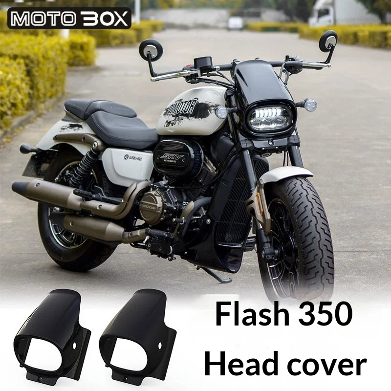 【Premium】For QJMOTOR Flash 350s: Modified original headlights, “pig’s head”-shaped covers, front air ducts, decorative headlight
