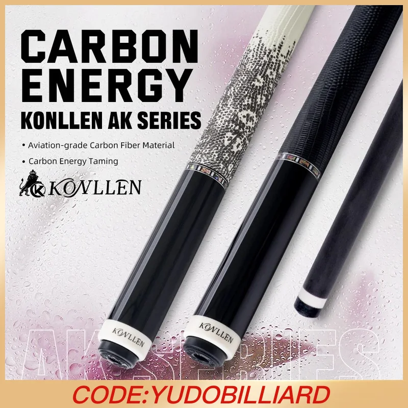 

KONLLEN Pool Cue with Carbon Fiber Shaft 11.8/12.5mm Tip Professional pool cues Real Inlay billar for Billiard Cue