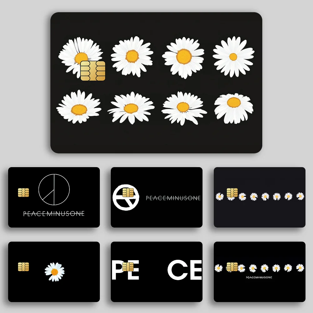 Fashion Art P-Peaceminusone Cool Credit Cards Stickers Decoration Bus Bank Pass 4PCS Debit Waterproof