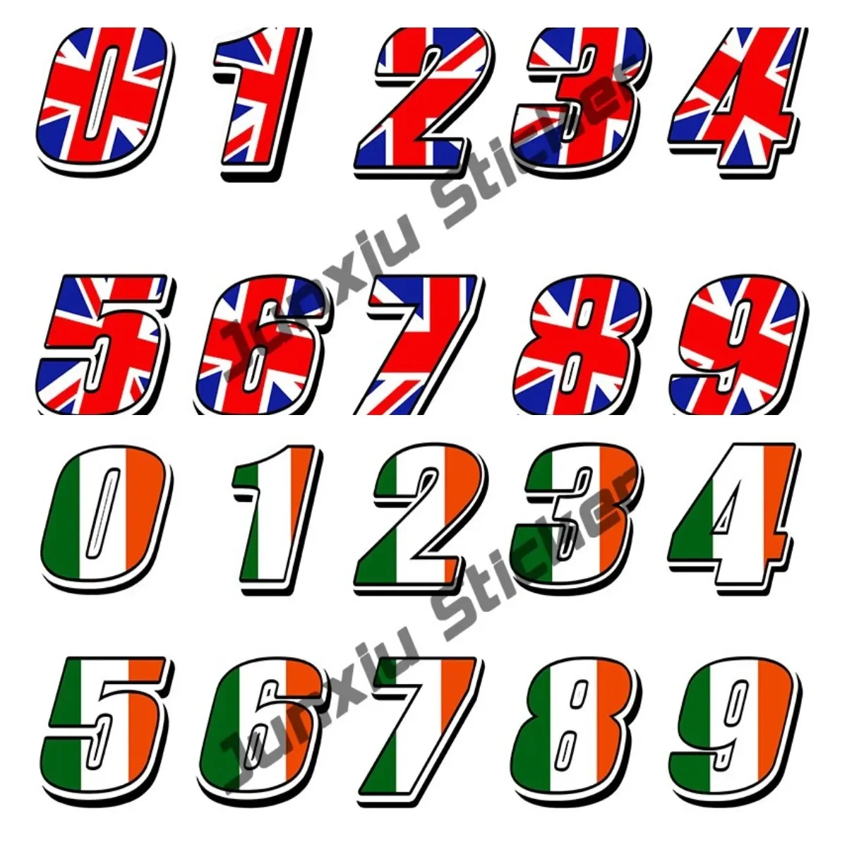 

IRELAND FLAG Car Sticker Racing Numbers Vinyl UK UNITED KINGDOM FLAG Stickers Decal for Motocross Moto Auto ATV BIKE Decor