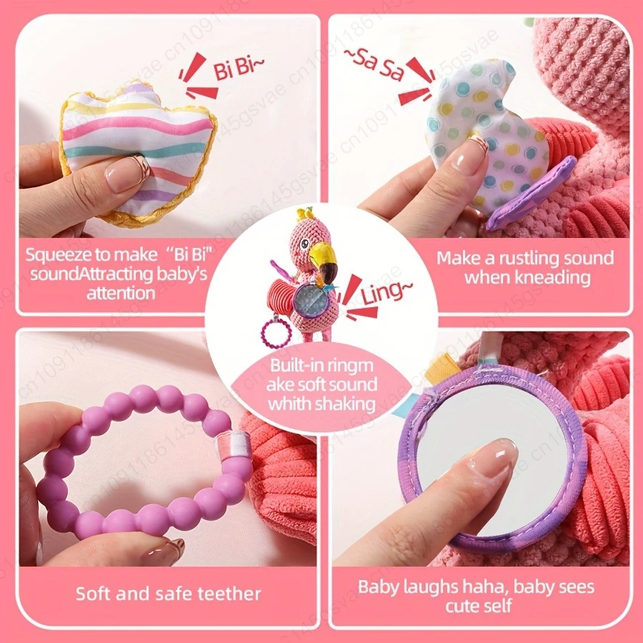 Good Quality Newborn Baby Rattles Plush Stroller Cartoon Animal Toys Baby Mobiles Hanging Bell Educational Baby Toys 0-24 Months