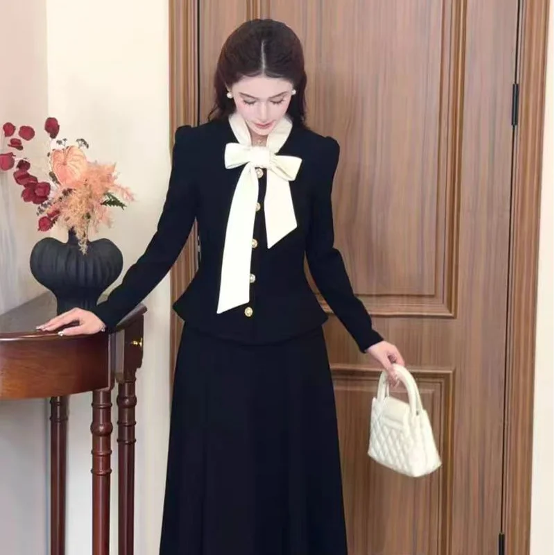 Slimming Effect Thickened Fleece Autumn Winter New Arrival Two-Piece Set Beautiful Gentle Rich Girl Style  Knot Fash...