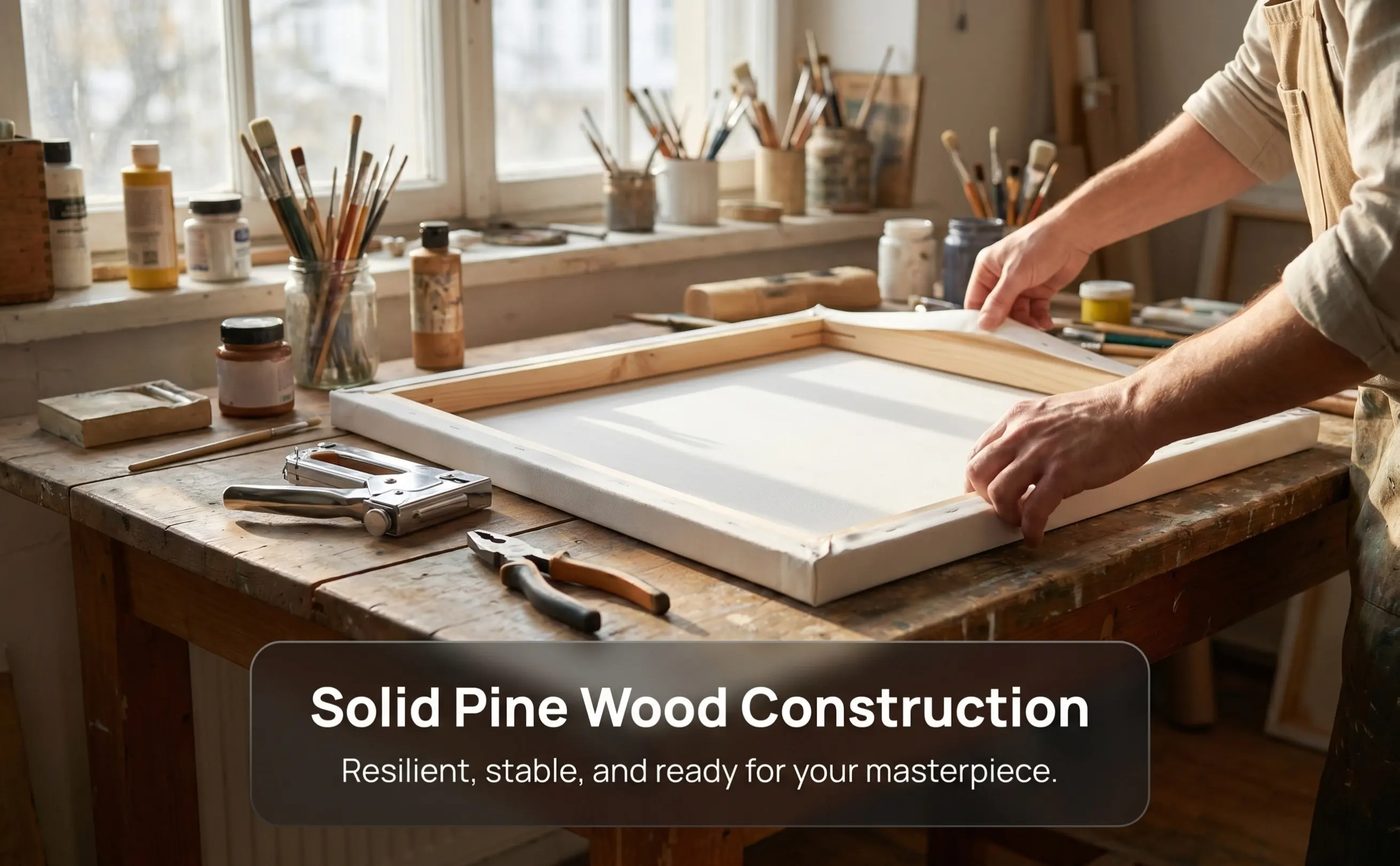 Removable Solid Wood Canvas Frame 40x40cm Natural Stretcher Bars DIY Oil Painting Poster Digital Art Painting Frames for Canvas