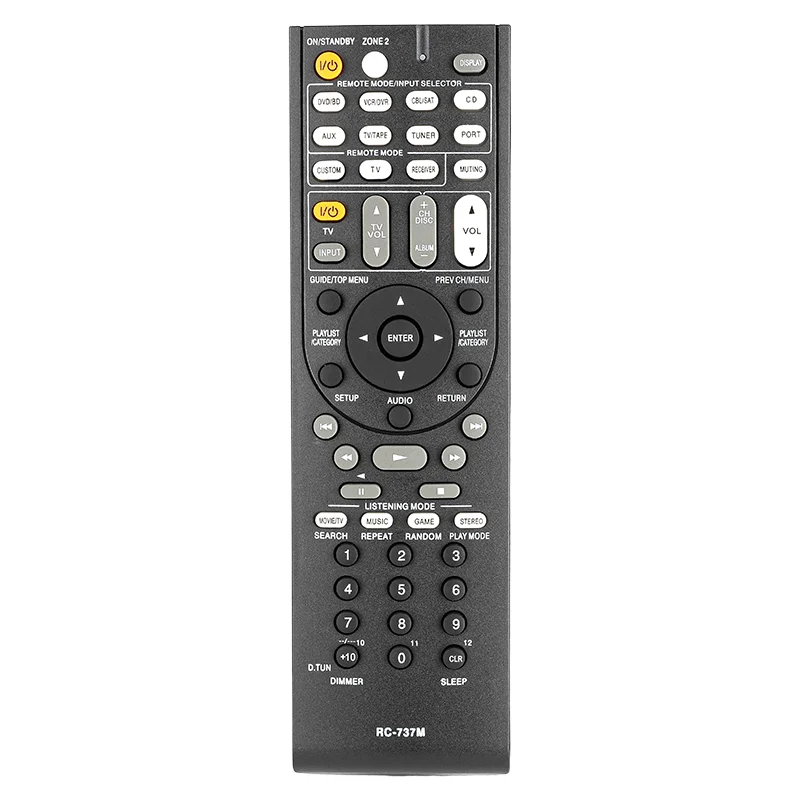 RC-737M RC737M Remote Control Compatible with Onkyo AV Receiver TX-SR507 TX-SR577 TX-SR507B HT-S6200 HT-S620 HT-R670 HTP-670 SKF