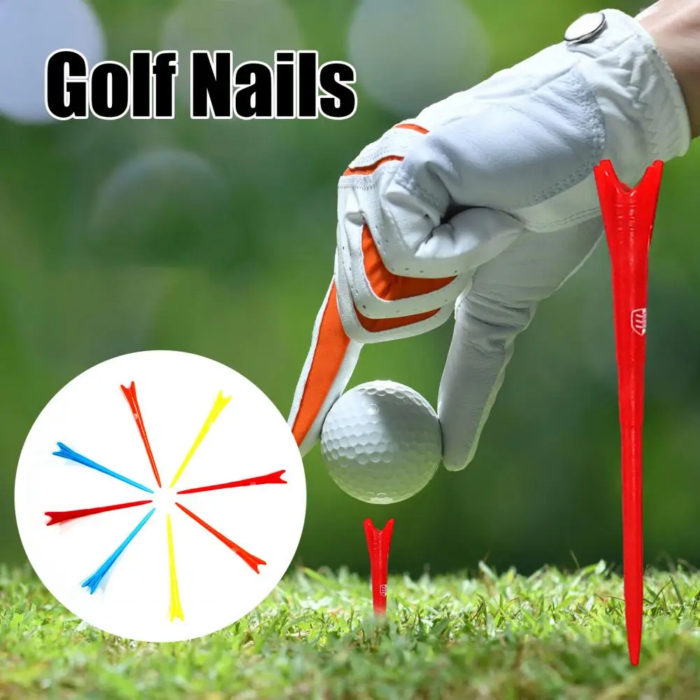 8Pcs Plastic Golf Tees Professional Reduce Friction Serving Pins 35mm/45mm Colorful Tees Practice Training Golf Ball Holder Golf