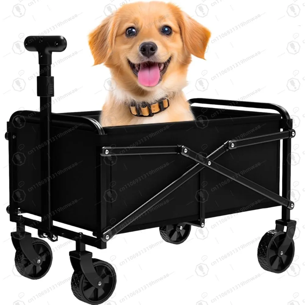 

Collapsible Wagon 220LBSL Folding Wagon Cart with Jumbo Wheels for Beach Camping Garden Shopping