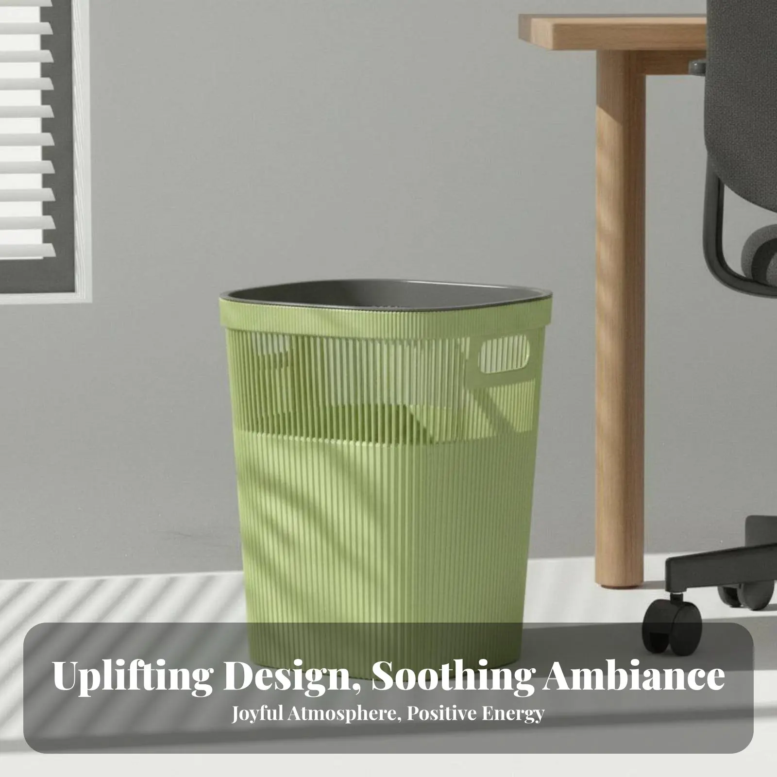 

Striped Wastepaper Basket Large Capacity Pressure Band Trash Bin Hollow Trash Can Minimalist Design Lidless Wastepaper Basket