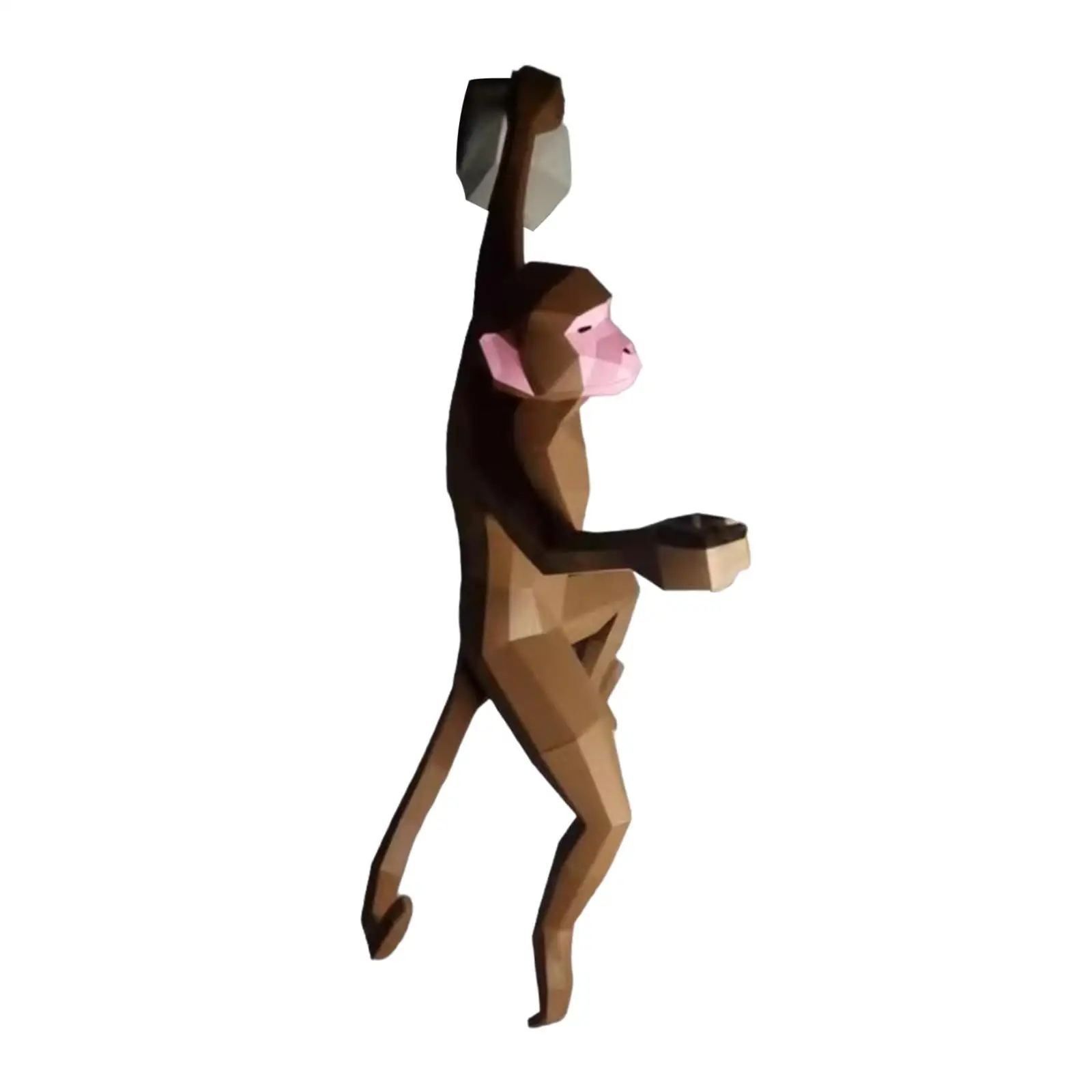 3D Monkey Paper Model Creative Gift Paper Craft Home DIY Craft Monkey Wall Hanging Decoration for Office Library Bedroom Home