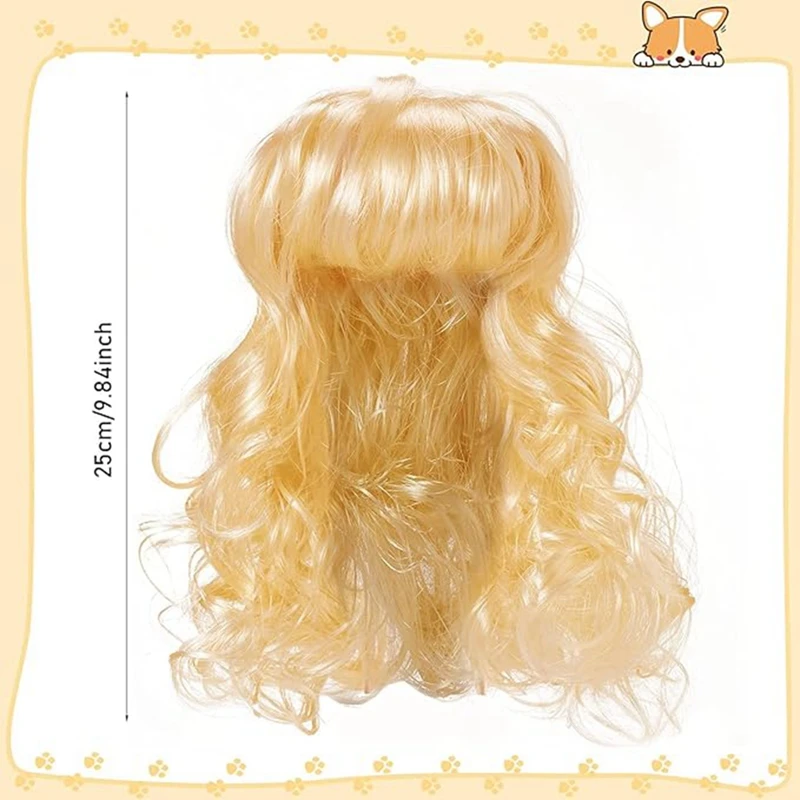 C 애완 동물 가발 고양이와 개 가발 재미 있은 코스프레 애완 동물 모자를 쓰고 있죠 개 고양이 가발 조정 가능한 탄성 밴드 내구성