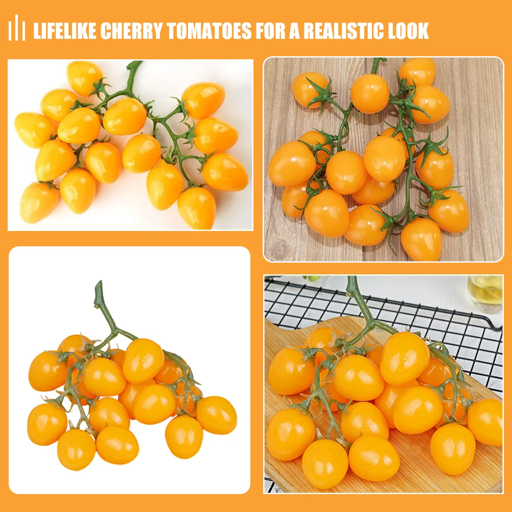 

Simulated Cherry Tomatoes Artificial Lifelike Foams Cherry Tomatoes Bunch Photography Props Home Kitchen