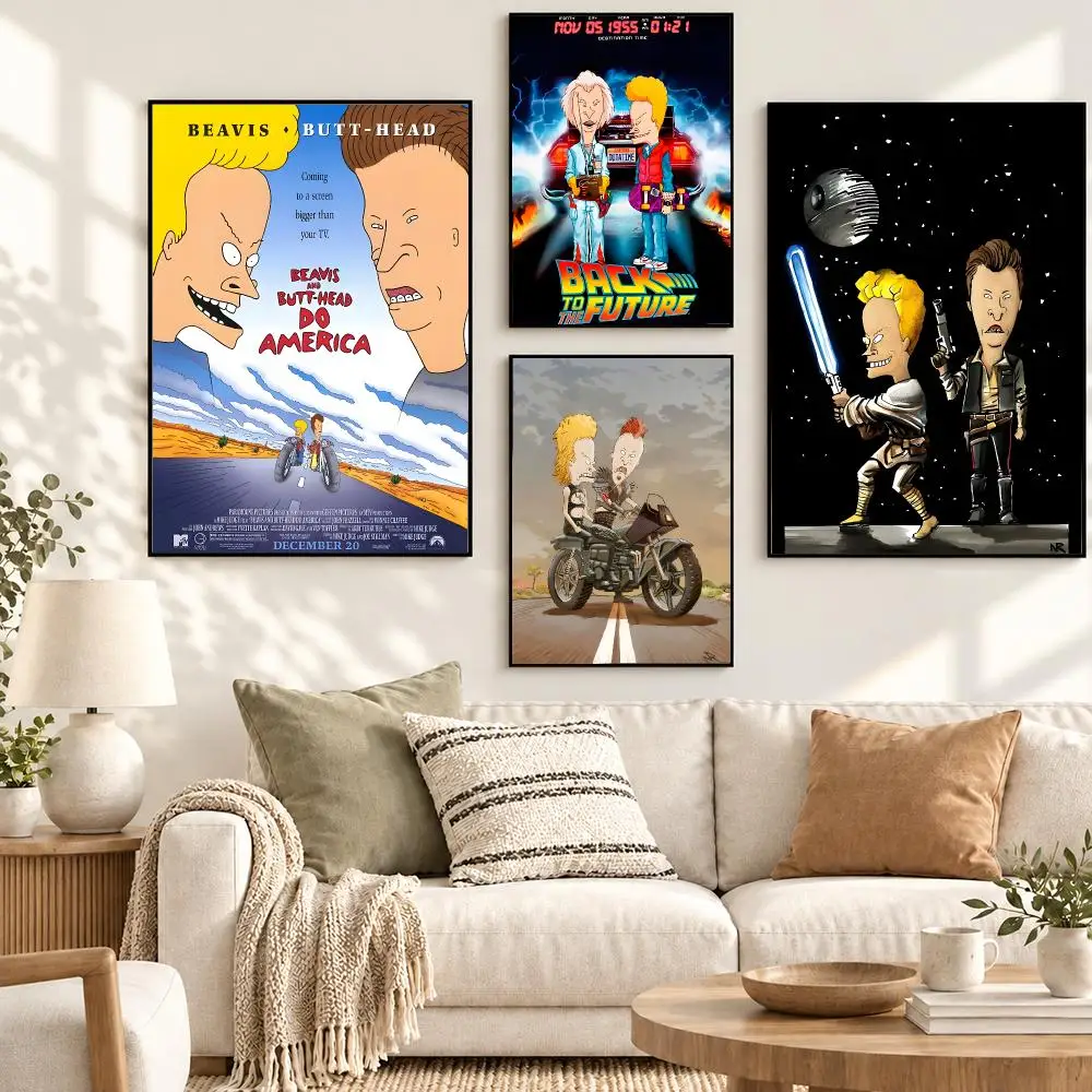 Beavis and Butt-head Classic 90s Adult Cartoon Comedy Poster Decorative art prints for the home, holiday gifts, unframed