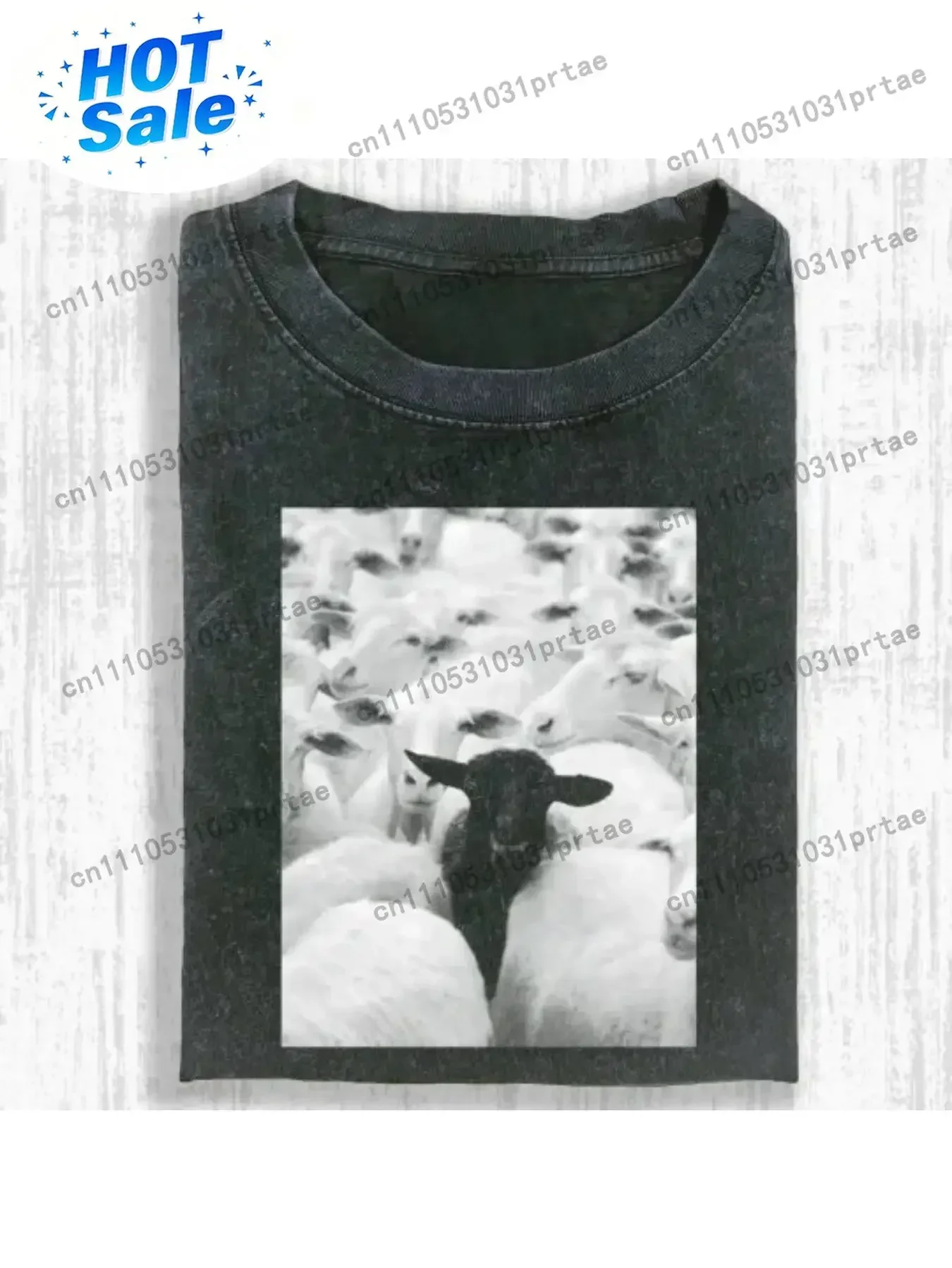 Sheep Graphic Men's T - Shirt (White & Black Flock) for Casual Gatherings