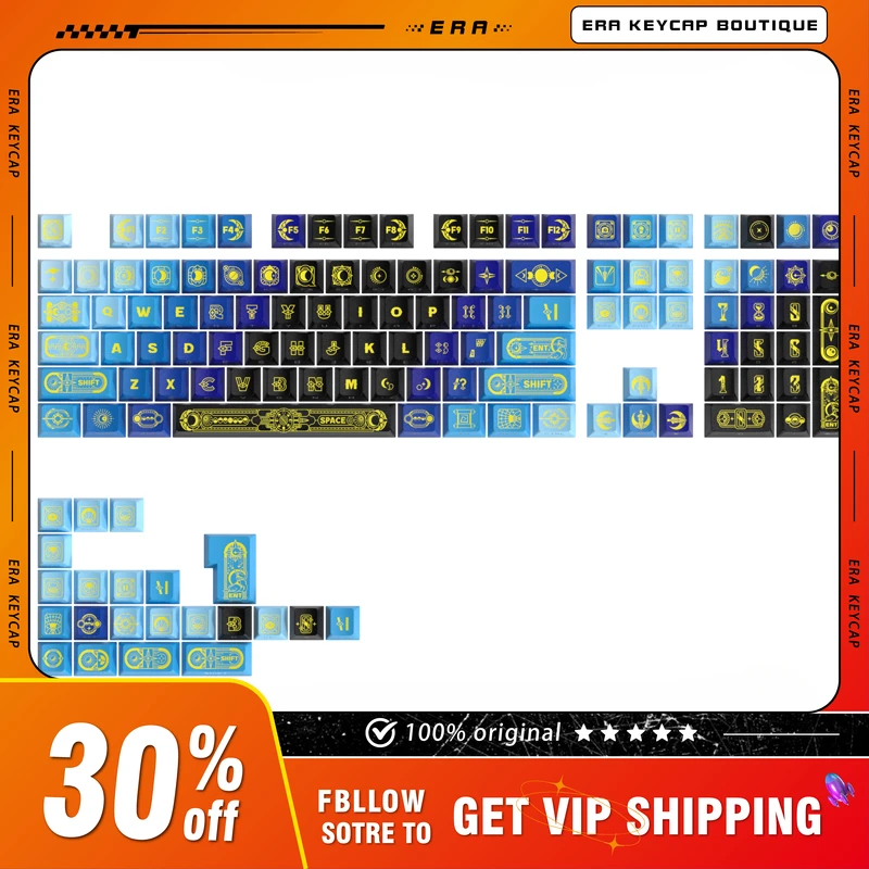 Dota2 Theme Keycap PBT Side Engraved Keycap Star Moon Priest Translucent Mirana Sublimation 130 Key OEM Keycap Accessories Gift