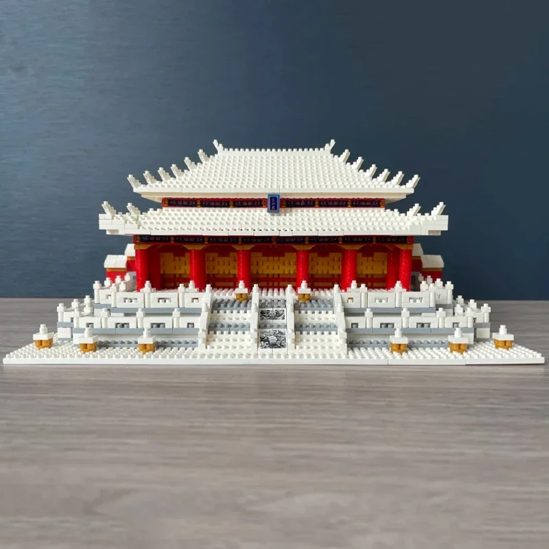 Lezi 8049 World Architecture Snow Hall Of Supreme Harmony Winter Palace Pavilion Mini Diamond Blocks Bricks Building Toy No Box