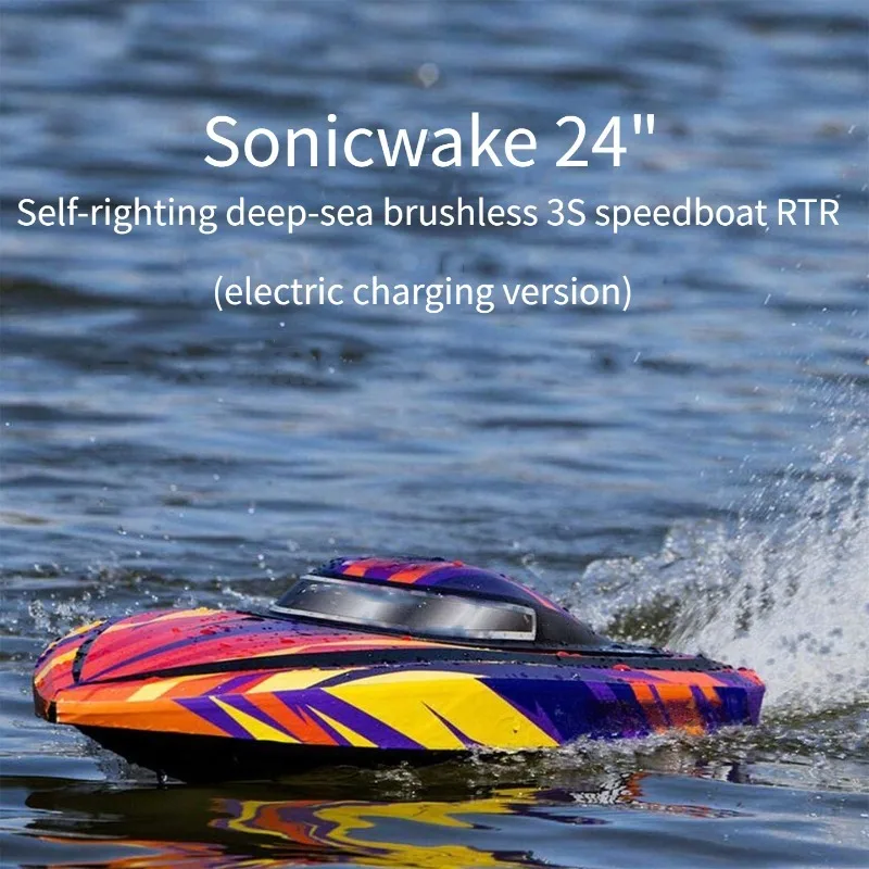 

RC Boat 1/24 Deep V-Type Brushless Remote Control Boat 56km/h Self-Supporting 3s RC Boat Speedboat Adult Toy Gift
