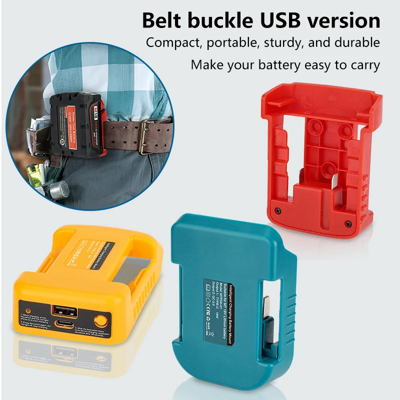 1 buah aksesori DIY untuk Makita 18V dengan USB dengan dudukan baterai tipe-c BL1840 BL1850 BL1860 adaptor pengisi daya Cepat