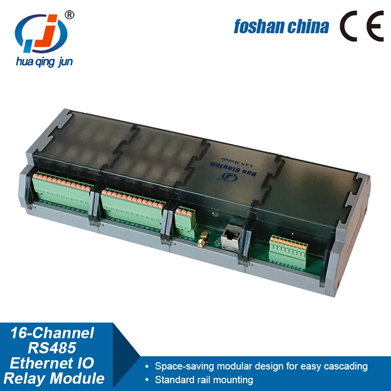 Chingjun 16DI 16DO RS485 Ethernet Relay Module IO Modbus RTU TCP SPDT G2R-1 10A RJ45 12/24V Relays Modules for Farm Automation