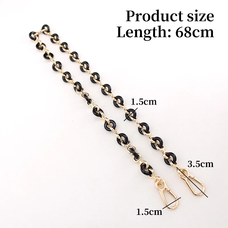 TINBERON 68CM Bag Chain Strap Transformation Underarm Bag Chain Shoulder Strap Metal Resin Donut Chain Strap Handbag Accessories