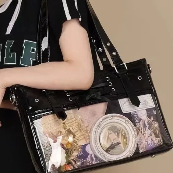 Original Ita Bag Daily Commuter Girl Crossbody Bag JK Uniform Shoulder Bag Y2K Transparent Large Capacity Tote Bag