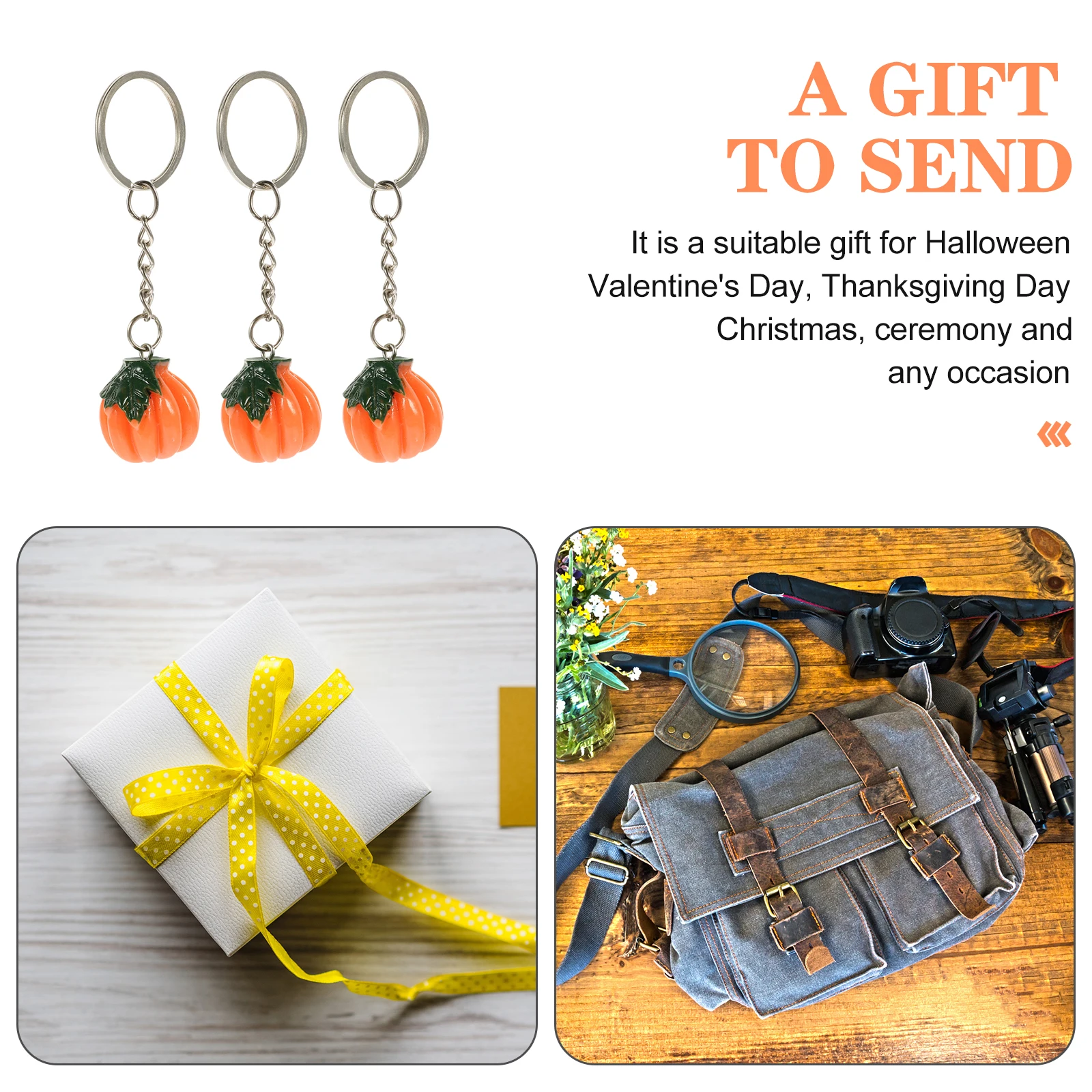 

10 Pcs Pumpkin Keychain Halloween Pumpkins Plastic Crochet Cute Decorations Simulation Resin Campus