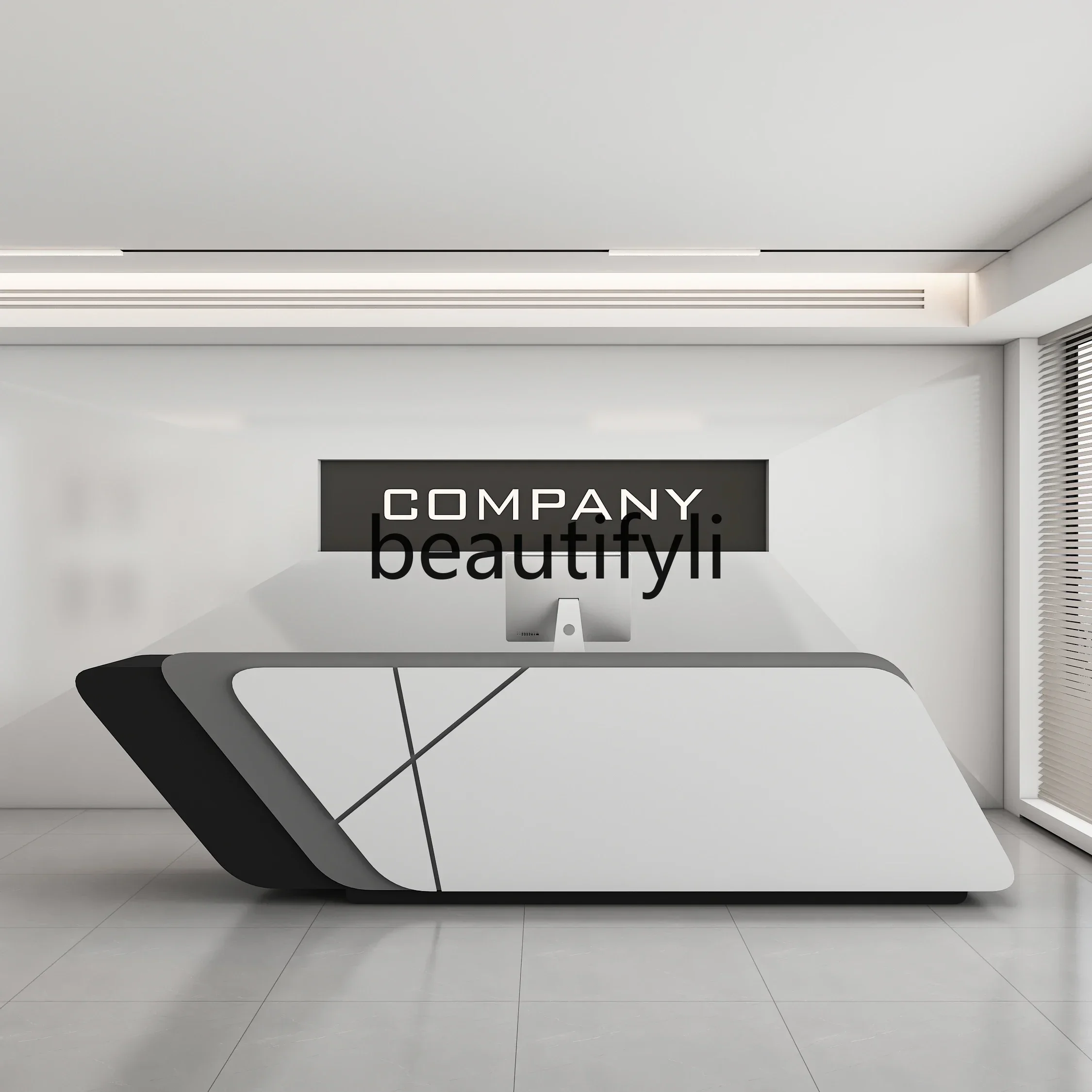 183Reception counter Simple modern beauty salon checkout page Training institution Exhibition hall Integrated counter6005