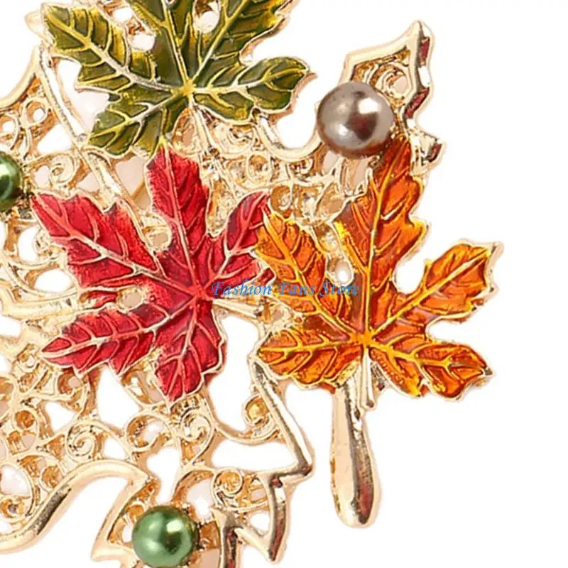 بروش أنيق من خشب القيقب للنساء مزين بكريستال معدني مستوحى من الطراز العتيق لحفلات الزفاف والارتداء اليومي #2